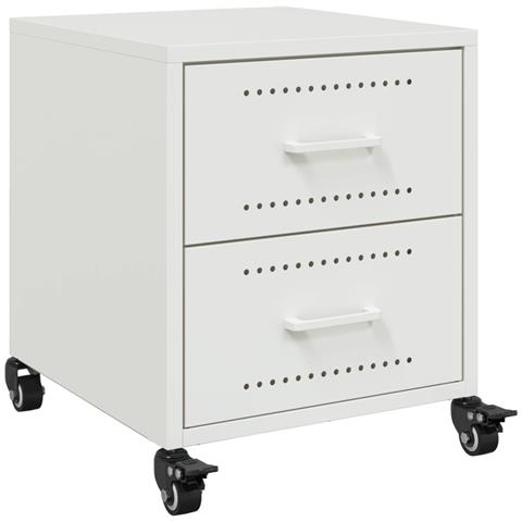 Comodino Bianco 36x39x43,5 Cm In Acciaio - Foto 1