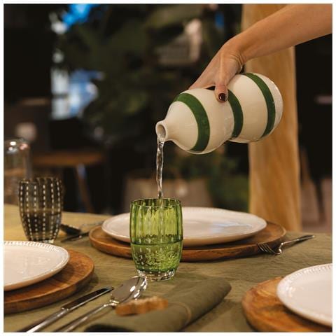 Perle Bicchiere Verde Inglese - Vetro Colorato Soffiato A Bocca, 32 Cl, Lavorato A Mano - Set Da 2 Tumblers Artigianali Per Acqua O Cocktail - Foto 2