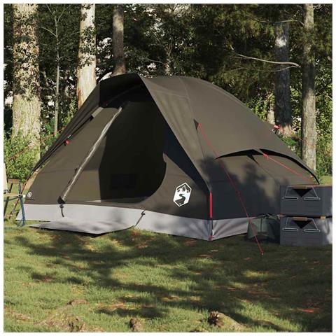 Tenda da Campeggio a Cupola per 2 Persone Marrone Impermeabile - Foto 1