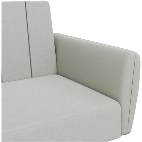 Divano Letto a 2 Posti con Poggiapiedi Grigio Chiaro in Velluto - Foto 9