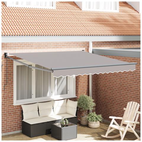 Tenda Retrattile Manuale Grigio Chiaro 350x250 cm, Tessuto di Ricambio per Tenda Telaio 3.5x2.5 m Grigio Chiaro - Foto 2