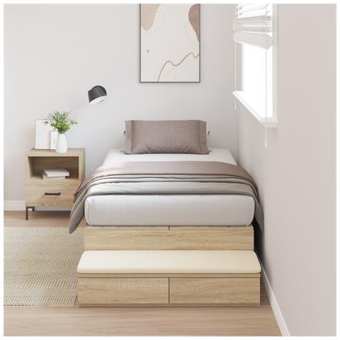 Struttura letto con contenitore in rovere Sonoma 80x200 cm - Foto 2