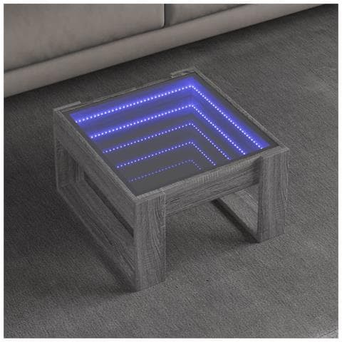 Tavolino da Salotto con LED Infinity Grigio Sonoma 50x53x30 cm - Foto 2