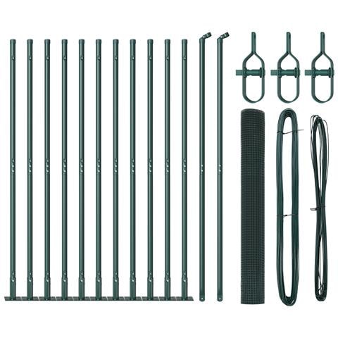 Recinzione in Rete Saldato con 13 Pali Flangiati Verde 1.2x25 m Acciaio - Foto 1