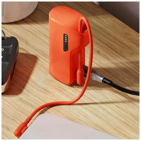 Powerbank Thumboost Da 5000 Mah Con 2 Porte Usb-c Da 20 W E Cavo Usb-c, Arancione - Foto 5