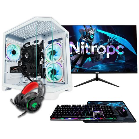Pc Gaming Pack Silver Bianco - R5 5500, Rtx 3050 6 Gb, 16 Gb Ddr4, 1 Tb M2, Win11, Monitor 24"" Fhd 120hz Ips E Accessori Gaming Completi - Pronto Per Giocare - Foto 1