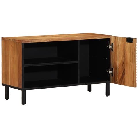 Mobile TV  80x31,5x46 cm in legno massello di acacia - Foto 1