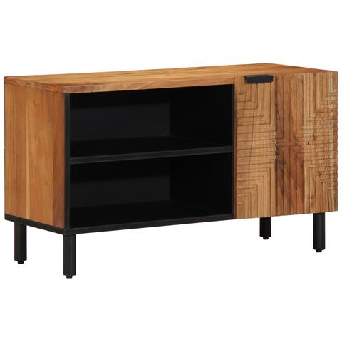 Mobile TV  80x31,5x46 cm in legno massello di acacia - Foto 2