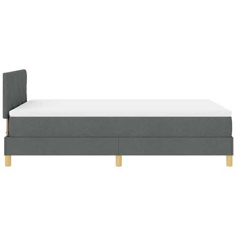 Letto a molle con materasso Grigio scuro 120 x 190 cm Tessuto - Foto 9