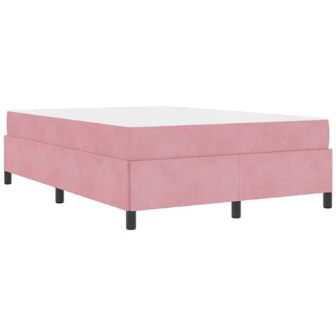 Struttura del letto Rosa e bianco 140 x 190 cm Velluto - Foto 1