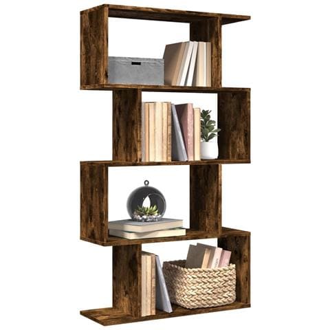 Libreria 4 Ripiani Rovere Fumo 70x24x129 cm in Truciolato - Foto 2