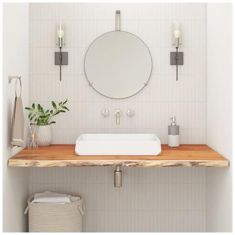 Piano Bagno 120x60x3,8 cm Rettangolare Legno Massello di Acacia - Foto 2
