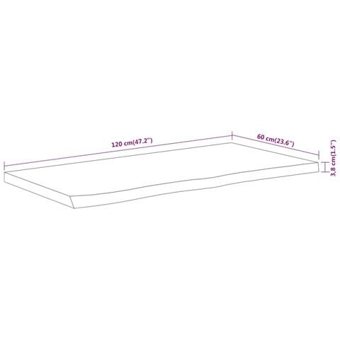 Piano Bagno 120x60x3,8 cm Rettangolare Legno Massello di Acacia - Foto 8