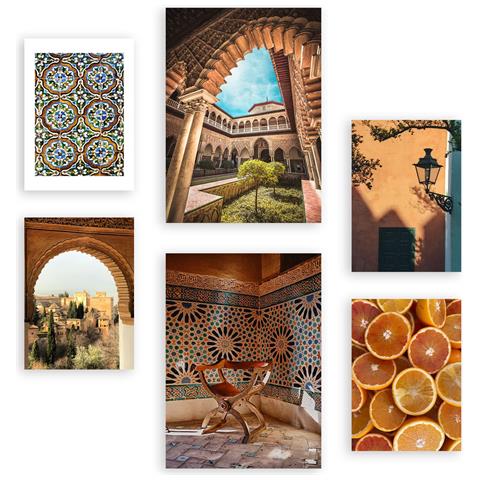 Set Di 6 Stampe Andalusia Spagna In Fotografia Dipinti Decorativi Estetici Per Il Tuo Soggiorno, Camera Da Letto, Casa A3 & A4 Senza Cornice - Foto 1