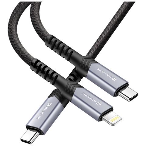 Cavo 5a Synchro E Ricarica 2-in-1 Usb-c A Usb-c E Lightning 100w 1,5m, Nero - Foto 2