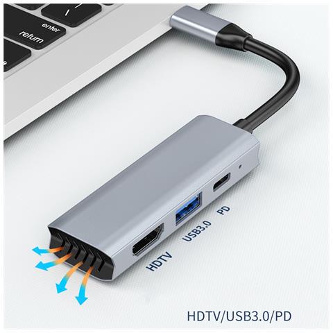 Adattatore Hub 7-in-1 Type-c A Hdmi 4k Compatibile Con Macbook/huawei - Foto 2