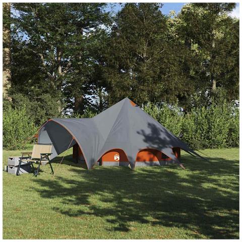 Tenda Teepee con tetto Grigio e arancione 600 x 600 x 347 cm - Foto 2