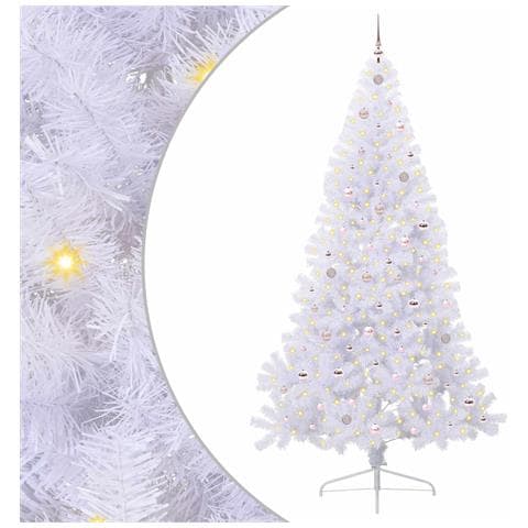 Albero di Natale artificiale Bianco 240 cm PVC e Acciaio - Foto 1