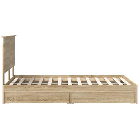 Letto con Contenitore con testiera Rovere Sonoma 120 x 190 cm - Foto 9