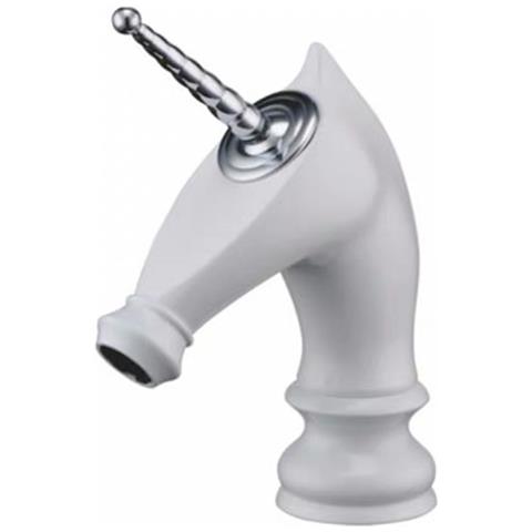 Rubinetto per lavabo da bagno, Blackswan, tipo M279 Unicorn, modello corto bianco /cromo, misura 20 cm - Foto 4
