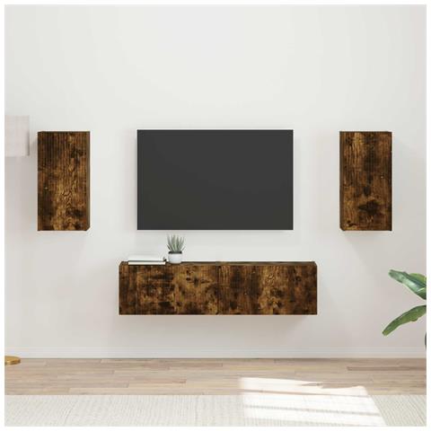 Set mobile TV 4 pcs Rovere fumé Legno multistrato - Foto 2
