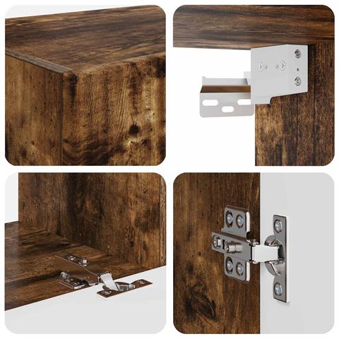 Set mobile TV 4 pcs Rovere fumé Legno multistrato - Foto 9