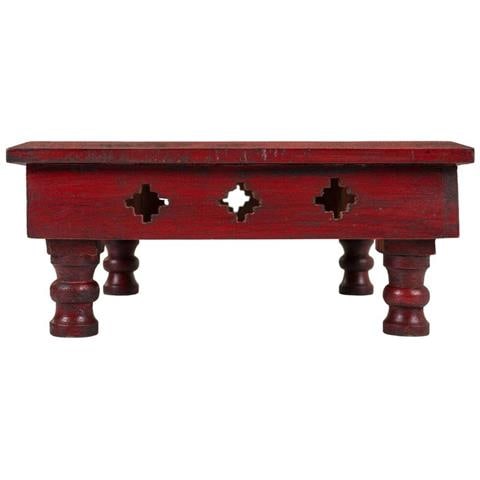 Tavolino In Legno Rosso 33x33x14h - Foto 2