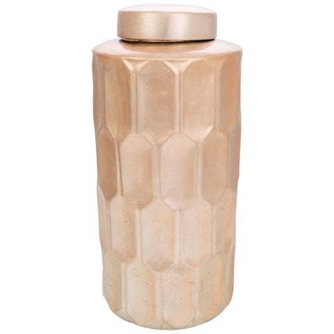Vaso In Ceramica Dorata 21,5x21,5x48h - Foto 1