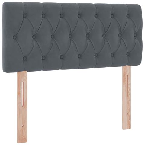 Letto con Contenitore Grigio scuro 100 x 200 cm Velluto - Foto 9