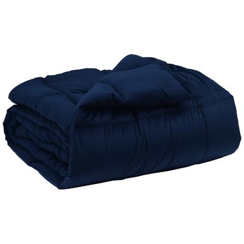 Duvet Invernale Trapuntato Blu Scuro 155 x 220 cm Microfibra - Foto 1