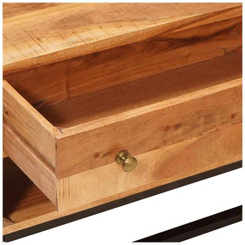 Mobile TV Naturale 110 x 30 x 44 cm Legno di Acacia Massello - Foto 9