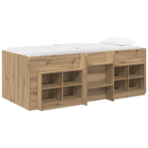 Struttura Letto Loft con Mobile 3 pz Rovere Artigianale - Foto 1
