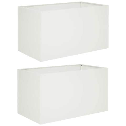 Vaso da giardino 2 pz Bianco 80 x 50 x 50 cm - Foto 1