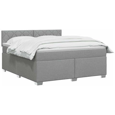 Letto box spring con materasso Grigio Chiaro 180 x 200 cm - Foto 2