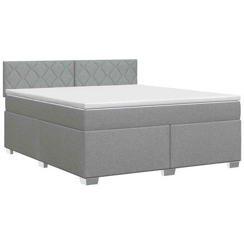 Letto box spring con materasso Grigio Chiaro 180 x 200 cm - Foto 1
