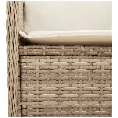 Set Divani da Giardino 5 pz con Cuscini in Polyrattan Beige - Foto 9