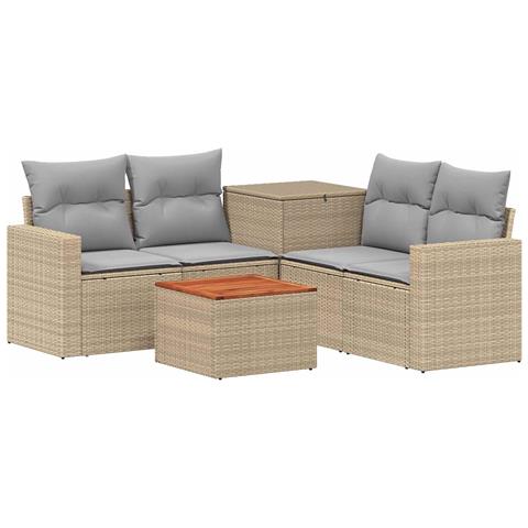 Set di divani 6 pz Beige e Grigio Chiaro - Foto 1