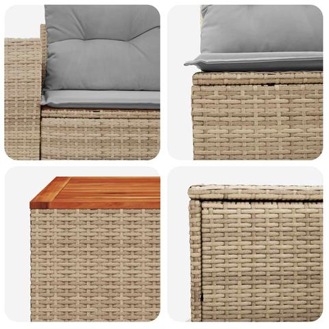 Set di divani 6 pz Beige e Grigio Chiaro - Foto 10