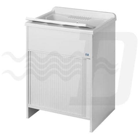 Lavatoio Per Esterni Con Mobile In Plastica E Apertura A Serrandina L Cm. 60 X P Cm. 60 - Foto 1