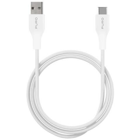 Cavo in TPE "Plain" da USB Type-C a USB-A 2.0, 3A, 480MBps, 1m Bianco - Foto 1