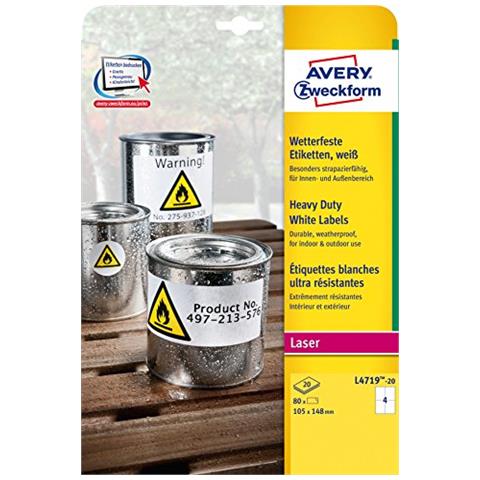 Etichette Bianco 105x148mm 20ff - Foto 1