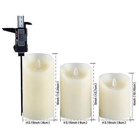 Led Candele Senza Fiamma Candele 4 5 6 Pilastri Reale Cera Di Candela Della Batteria 10 Chiave Telecomando Con 24 Funzione Hour Timer (ivory 3 1)  - Foto 2