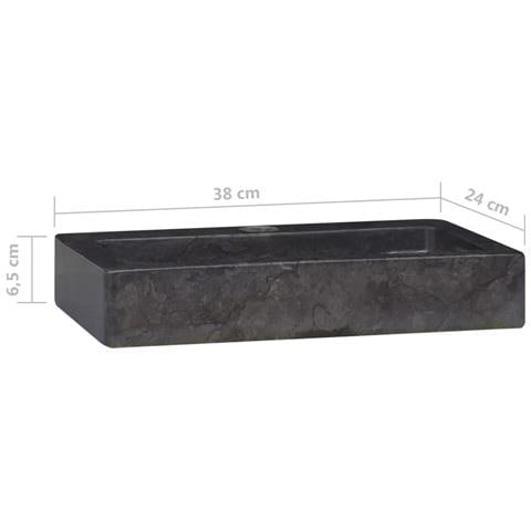 Lavello a Parete Nero 38x24x6,5 cm in Marmo - Foto 2