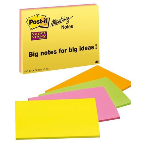 conf. 4 Post-it Supersticky Meeting Note 200x149 mm 7644 - Foto 1