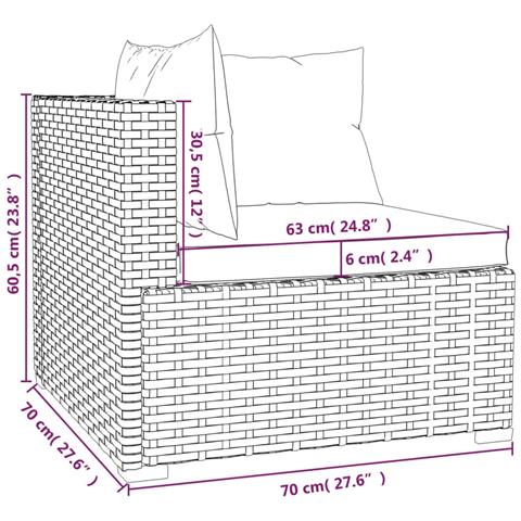 Set Divani Da Giardino 6 Pz Con Cuscini In Polyrattan Marrone - Foto 2