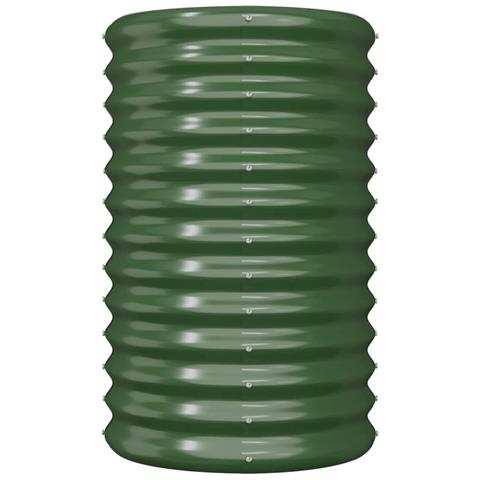 Vaso da Giardino Acciaio Verniciato a Polvere 40x40x68 cm Verde - Foto 3