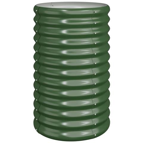 Vaso da Giardino Acciaio Verniciato a Polvere 40x40x68 cm Verde - Foto 1