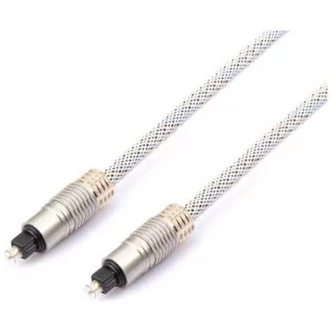 Cavo Audio Ottico Toslink M-M 3m Slim - Argento / Oro - Foto 1