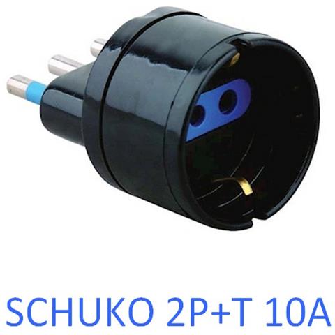 Sl1006n Presa Adattatore Con Spina 10a Presa 2p-t 10a Schuko Black - Foto 2