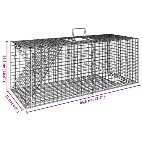 Trappola Per Animali 64,5x25x26,5 Cm In Ferro Zincato - Foto 6